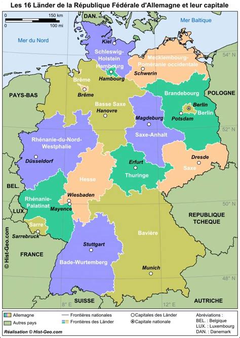 L'allemagne, en forme longue la république fédérale d'allemagne, abrégée en rfa, est un état d'europe centrale, entouré par la mer du nord, le. Carte de l'Allemagne - Carte des villes, du relief, des ...