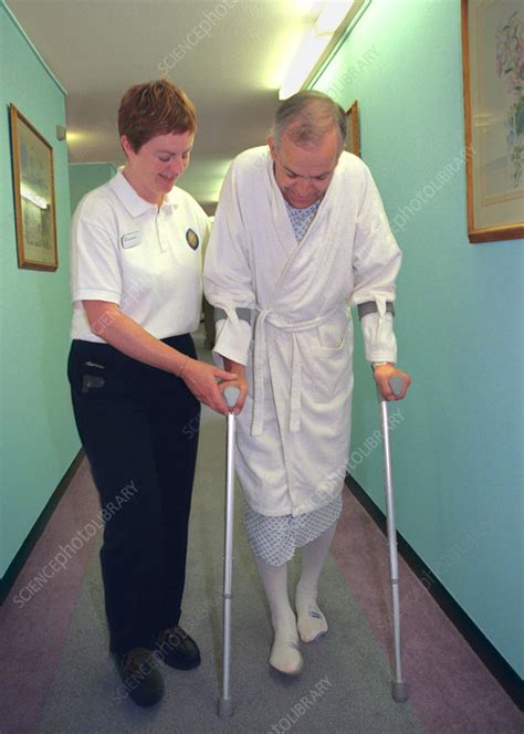 Man On Crutches Stock Image M3600182 Science Photo Library