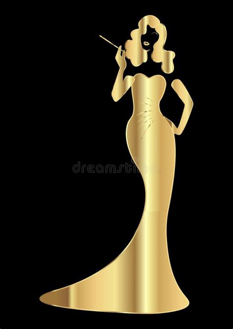 Gold Luxury Silhouette Diva Shop Logo Fashion Company Logo Design