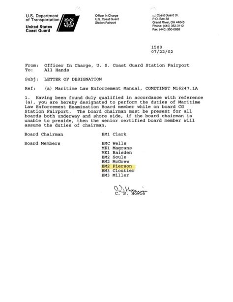 How To Write A Navy Designation Letter Allen Words