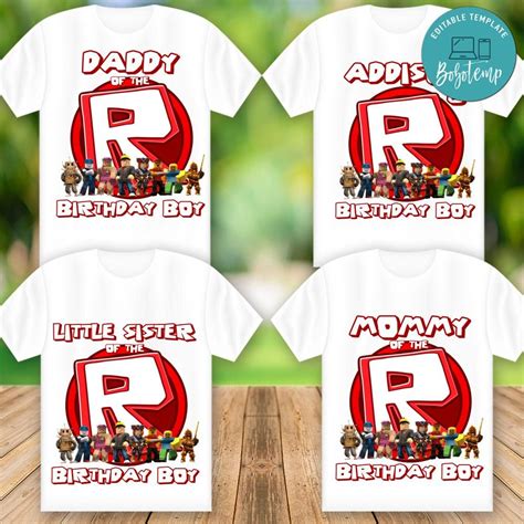 Roblox shirt and pants templates leaked (2019 updated). Printable Roblox Birthday Family Shirt Templates DIY ...