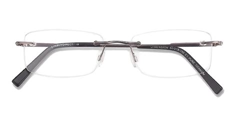 Naturally Rimless Eyeglasses Rimless Frame Is Supported By Gunmetal
