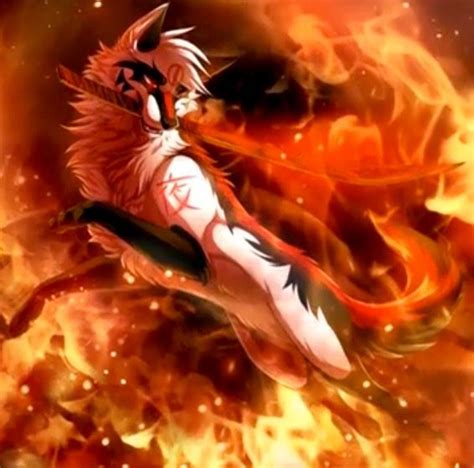 The Picture Of Fire Spirit Animal Art Anime Wolf Drawing Mythical