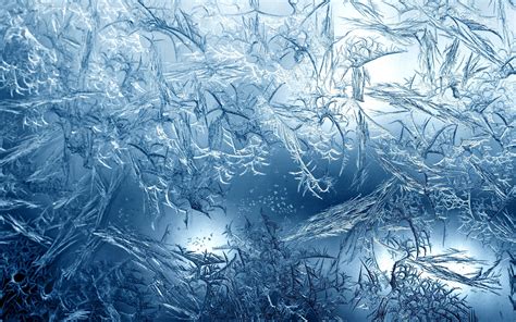 Download Wallpapers 4k Blue Ice Texture Frost Patterns
