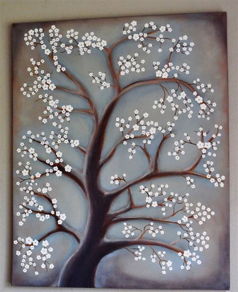 White Cherry Blossom Tree Painting With Step By Step Instructions 🌸