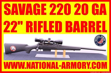Savage 220 20 Ga 22 Rifled Barrel W Free Nikon Slughunter Scope