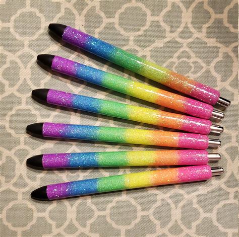 Customizable Rainbow Glitter Gel Pens Etsy