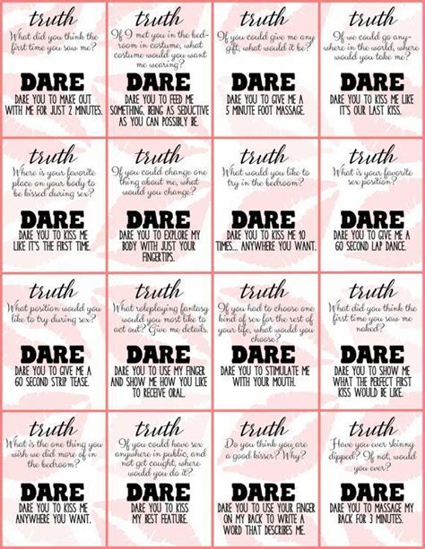 Couple S Truth Or Dare Printable Game Spice Up Date Night With This