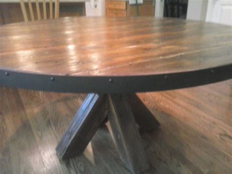 Thick (3) butcher block top. Custom Made Barn Wood Kitchen Table by Jay's Custom ...