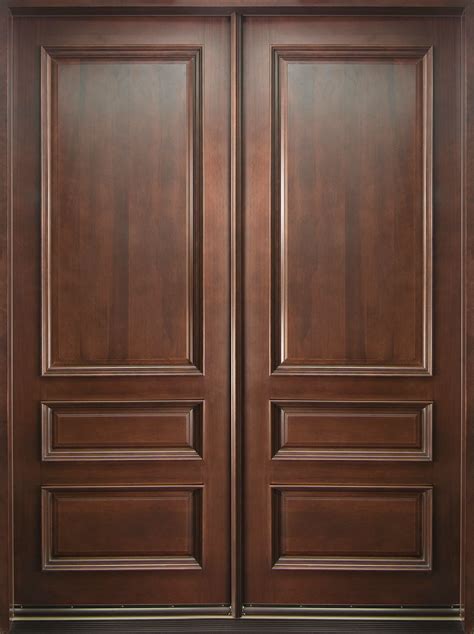 Front Door Custom Double Solid Wood With Dark Mahogany Finish