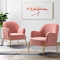 Nora Accent Chair, Set of 2 for Living Room and Bedroom in Pink ...