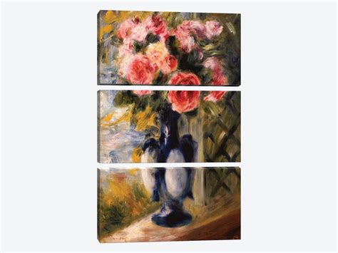 Roses In A Blue Vase 1892 C Canvas Artwork Pierre Auguste Renoir