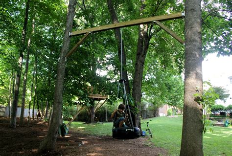 Tire Swing Between Two Trees Great Idea If You Dont