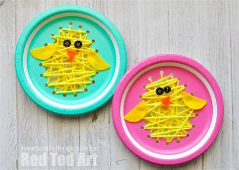 Paper Plate Easter Sewing Craft Red Ted Art Make