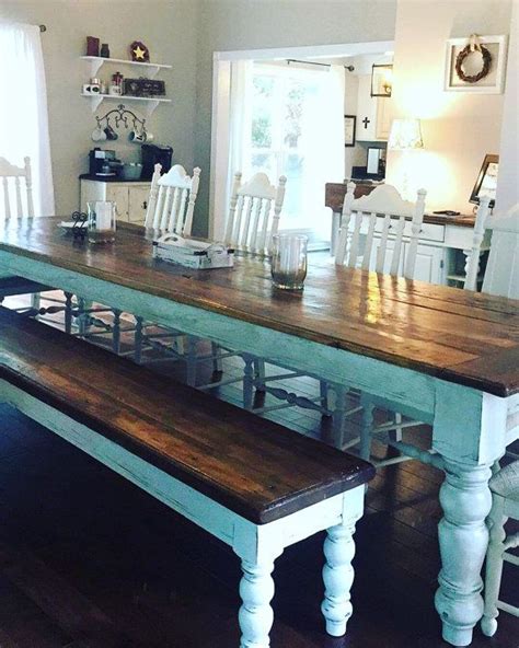Farmhouse Dining Table With Bench Amazadesign