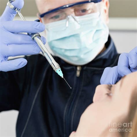 Patient Receiving Dental Anaesthetic Photograph By Microgen Images
