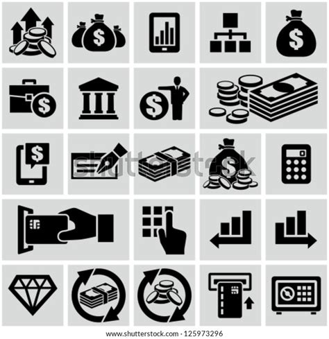 Finance Banking Icons Set Stock Vector Royalty Free 125973296