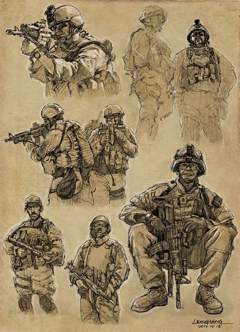 Modern Soldier Drawing At Explore Collection Of