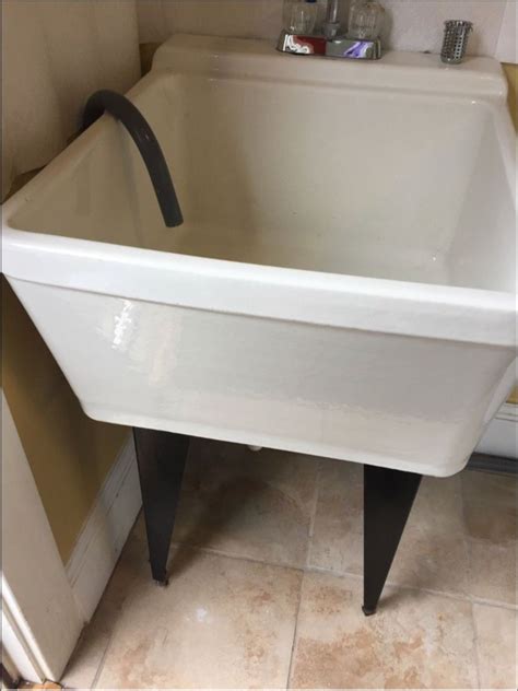 Fireclay laundry sinks include porcelain and vitreous china varieties. Vintage Crane porcelain laundry sink 11 1/4" (inside of ...