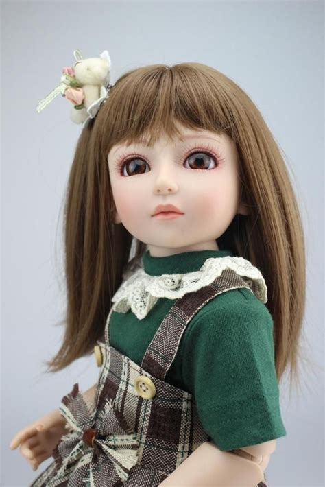 Nicery Bjd Ball Jointed Doll High Vinyl Girl Toy 18in 45cm Green Dress