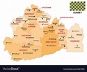 Administrative map english county surrey Vector Image