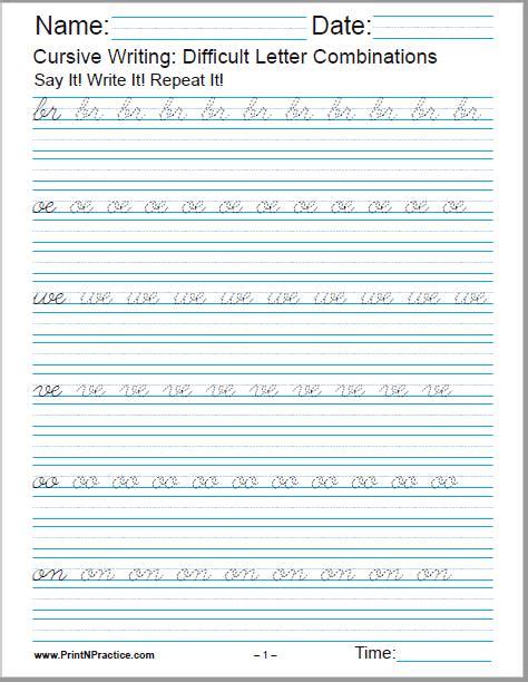 Practice writing letters printables under fontanacountryinn com. 50+ Cursive Writing Worksheets ⭐ Alphabet Letters ...