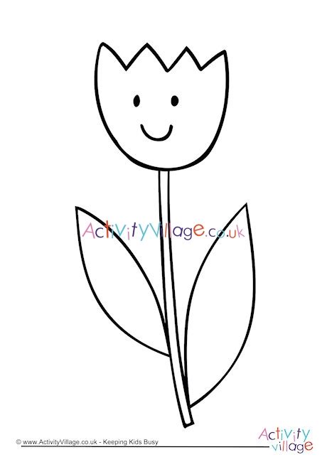 tulip colouring page