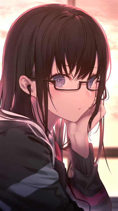 Anime Girl Cute Glasses Maxipx
