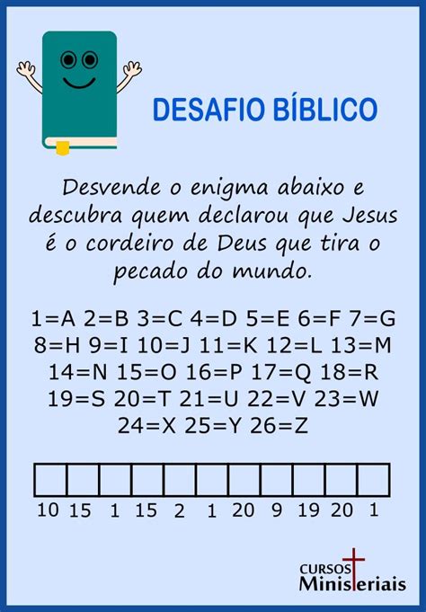 Desafio Bíblico Infantil Desafios Biblicos Atividades Bíblicas Para