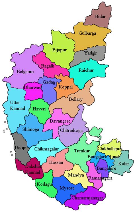 karnataka district map with names