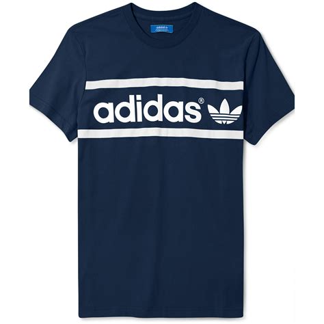 Adidas Originals Heritage Logo T Shirt In Blue For Men Whiteblack Lyst