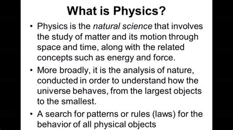 Definition Of Physics Youtube