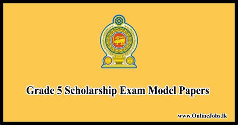 Grade 5 Scholarship Exam Model Papers 2020 Onlinejobslk