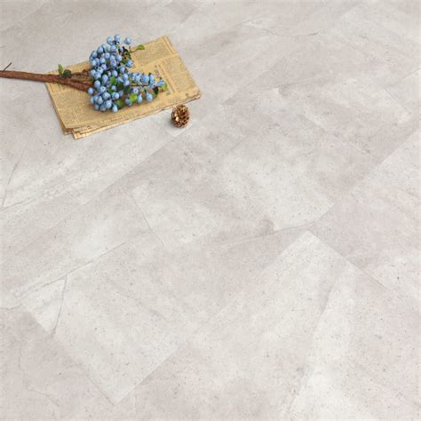Lvt 65mm White Stone Tile Effect Luxury Vinyl Click Flooring 100