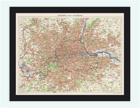 Old Map Of London England 1955 Vintage Map Of London Vintage Maps And