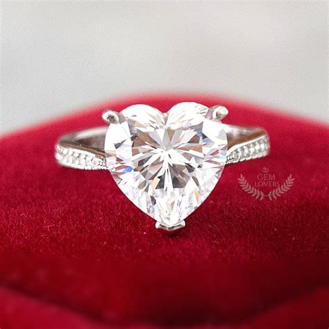 Heart Shaped Diamond Engagement Rings For Women 35 Carats Etsy