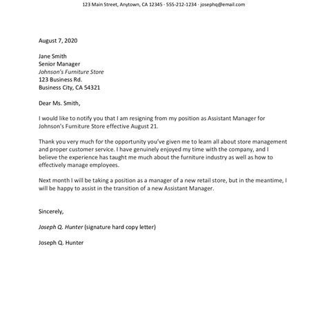 Letter Free Resignation Letters Tes Samples Pdf Word E2 80 93 Eforms