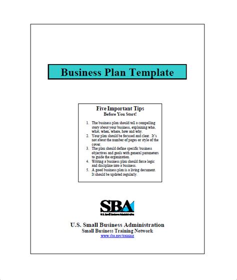 Sba Business Plan Template