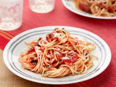 My food philosophy is to eat seasonal, whole. Simple Spaghetti with Tomato Sauce Recipe | Food Network ...