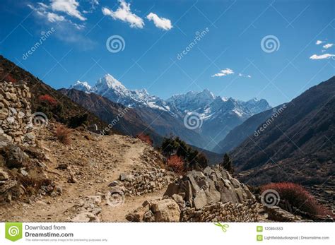 Amazing Mountains Landscape Nepal Sagarmatha Stock Image Image Of