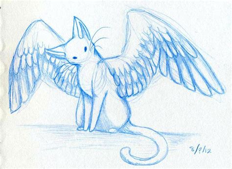 Cat With Wings Wings Drawing Wings Sketch Cat Sketch