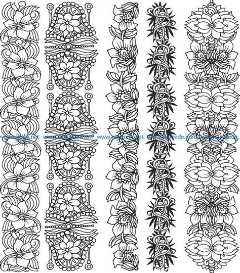Floral Border Vector File Cdr And Dxf Free Vector Download For Print Or