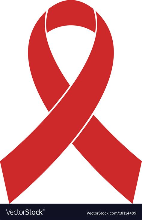 Breast Cancer Awareness Red Ribbon Icon Royalty Free Vector