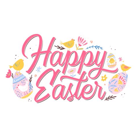 Happy Easter Pink Lettering Transparent Png And Svg Vector File
