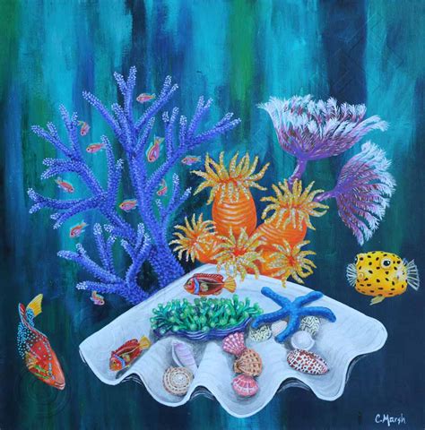 Coral Reef Painting Easy Mermaid Acrylic Painting Tutorial Coral Reef