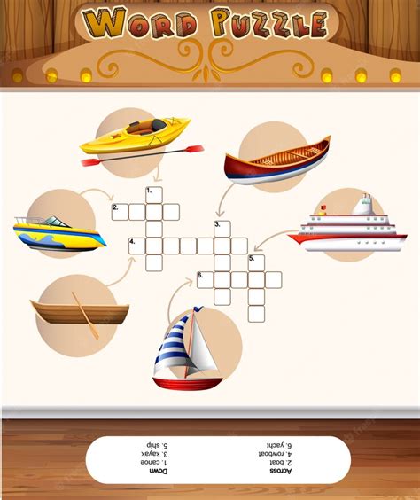 Premium Vector Word Puzzle Template With Water Transportations
