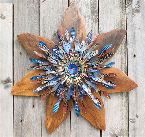 Outdoor wall art can be anything, from a painting to a vertical another type of wall décor you can do yourself involves working with spray paint. Outdoor Rustic Home Decor Primitive Decor by SalvageandBloom