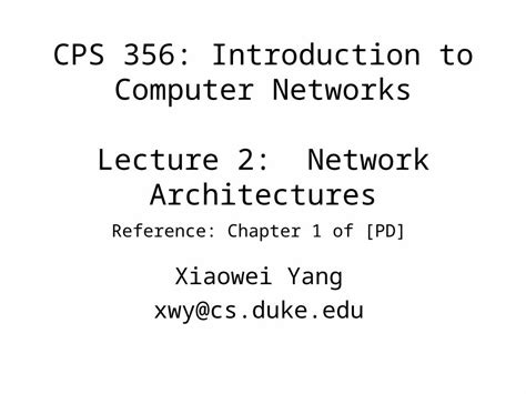 Ppt Cps 356 Introduction To Computer Networks Lecture 2 Network