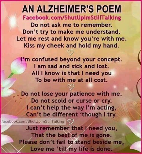 Alzheimer S Poem Alzheimers Alzheimers Poems And Letters Pinterest Poem