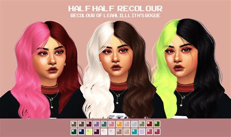 Sims 4 Half Half Hair Recolour The Sims Book